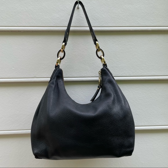 Michael Kors Isabella Black Leather Medium Shoulder Bag Purse - Picture 8 of 15